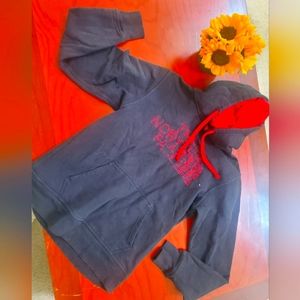 Black red The North Face hoodie
